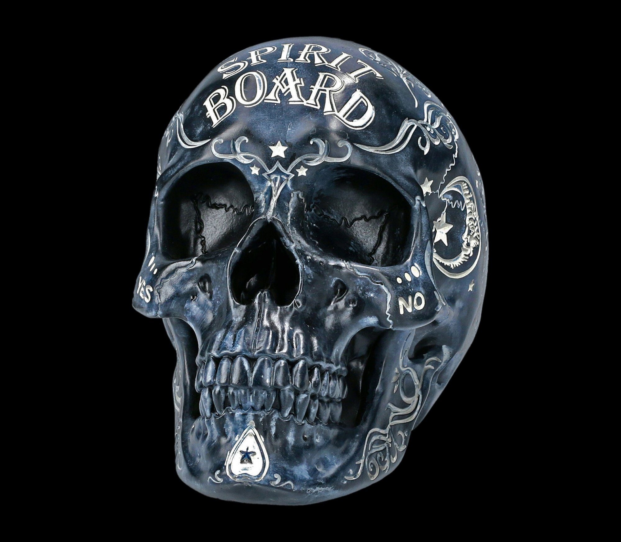 Figuren Shop GmbH Dekofigur Totenkopf schwarz - Spirit Board - Nemesis Now - Gothic Deko
