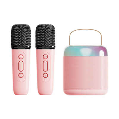 Diida Mikrofon Mikrofon-Lautsprecher-Set,Bluetooth-Lautsprecher,Karaoke Maschine, Stimmwechsel-Funktion,Farbige Lichter,Zwei Mikrofone