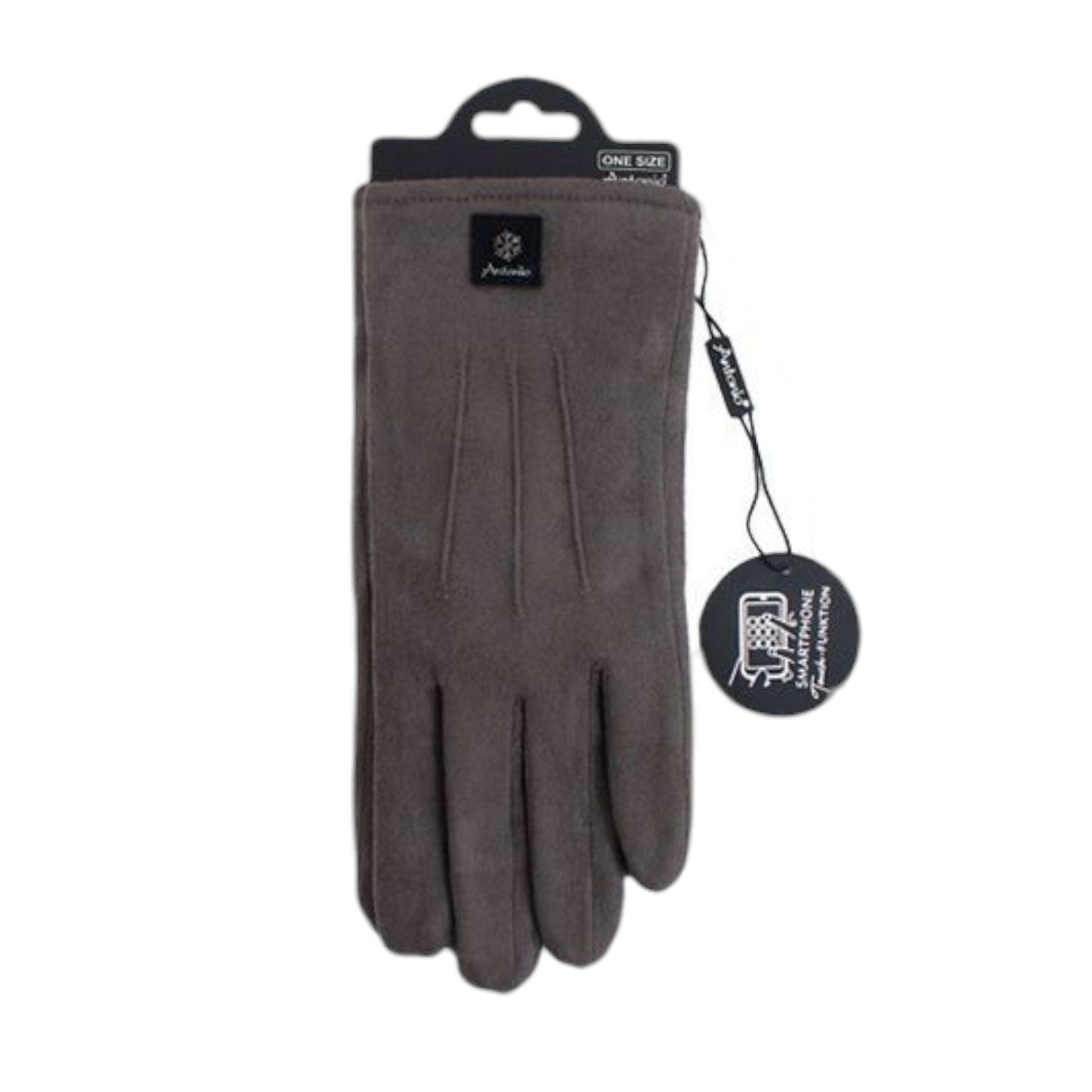 Antonio Strickhandschuhe Fingerhandschuhe mit drei Streifen auf Handrücken » Touchfunktion (Kein Set, 2-St., 1 Paar Handschuhe) Gefütterte Winter Damen Handschuhe » Winterhandschuhe mit Teddyfutter