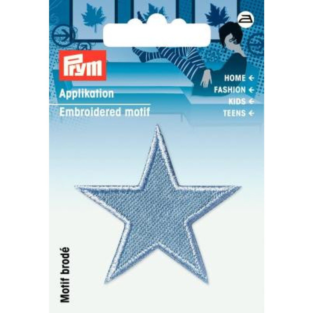 Prym Stricknadeln Applikationen - Kids and Hits - aufbügelbar Sterne hellblau 2 St