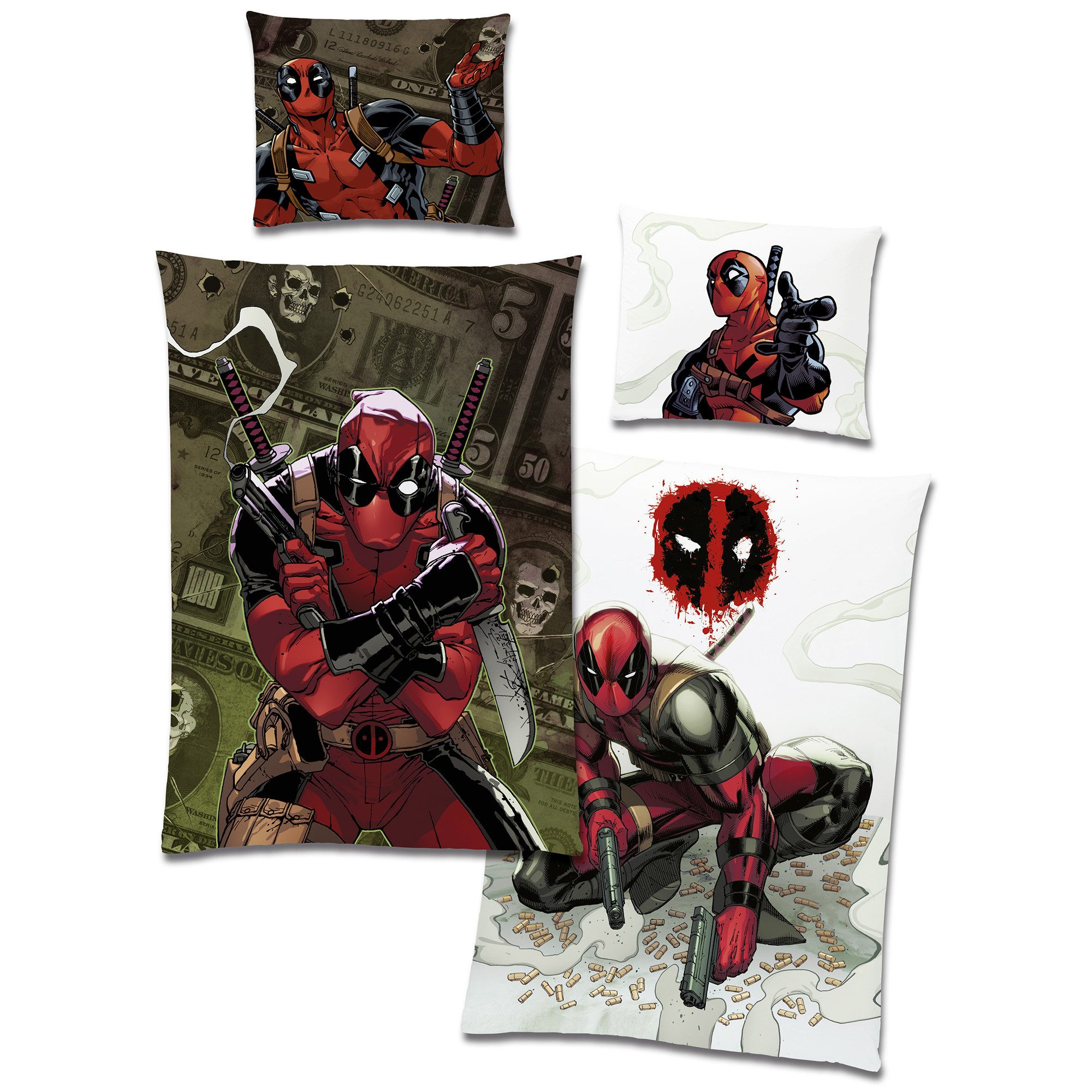 BERONAGE Wendebettwäsche Marvel Deadpool Bettwäsche Linon / Renforcé, 100% günstig online kaufen