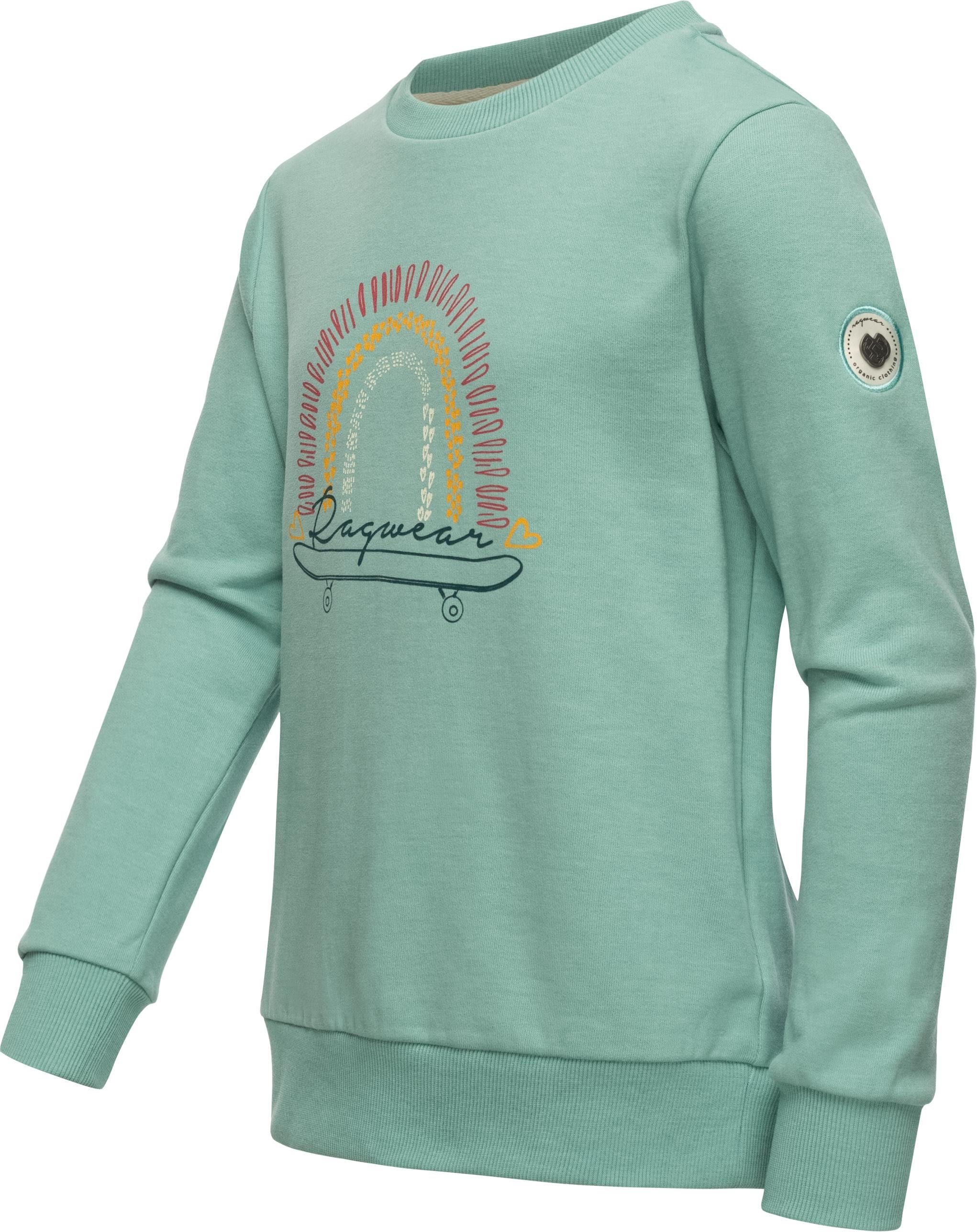 Ragwear Sweater Evka Print Organic stylisches Mädchen Sweatshirt mit coolem  Print, Modischer Printpullover m. Zig Zag Streifen, weiche Bündchen | Hoodies