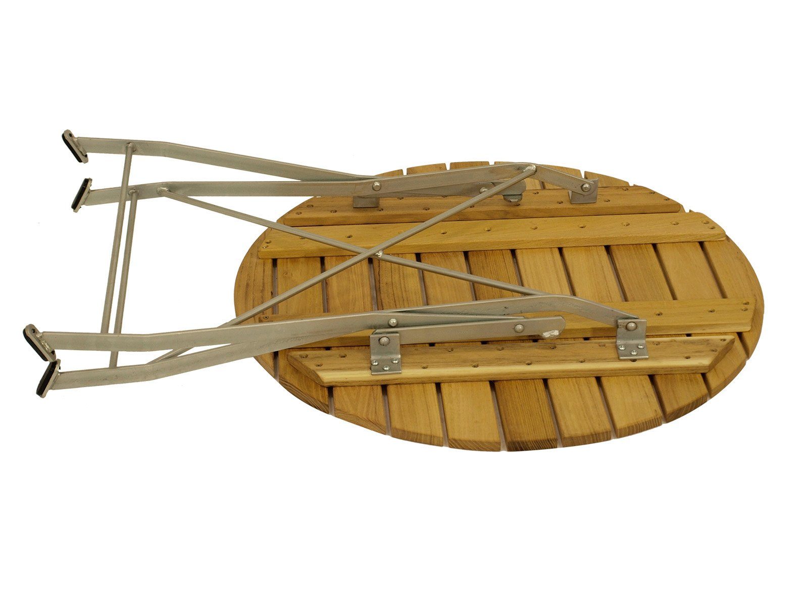 DEGAMO Gartentisch BAD TÖLZ (1-St), rund 77cm, Gestell Flachstahl verzinkt, Belattung Robinie, klappbar