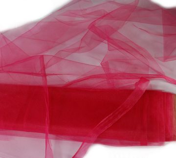 magic-man1001 Stoff Tüll in Lippenstift pink 150 cm x 10 m Tüllstoff