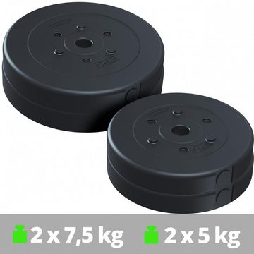 ScSPORTS® Hantelscheiben Set 25 kg Ø 30mm Kunststoff Gewichtsscheiben Gewichte, (10002546-tlg)