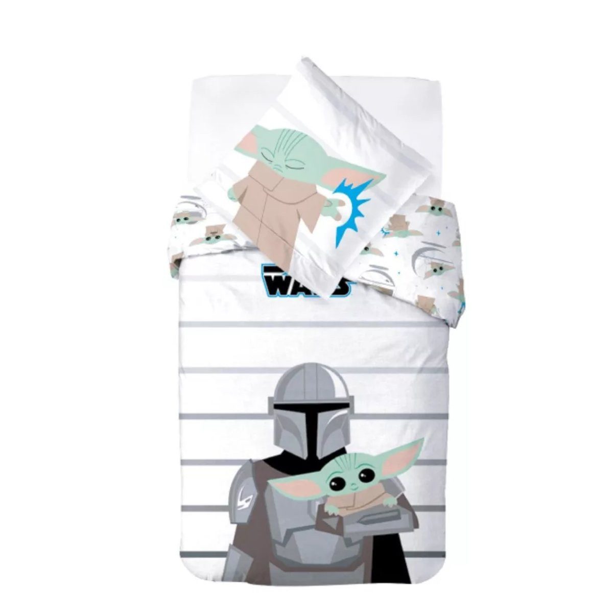 Star Wars Kinderbettwäsche Star Wars Baby Yoda Bettwäsche-Set aus 100 % Baumwolle, 140 x 200 cm