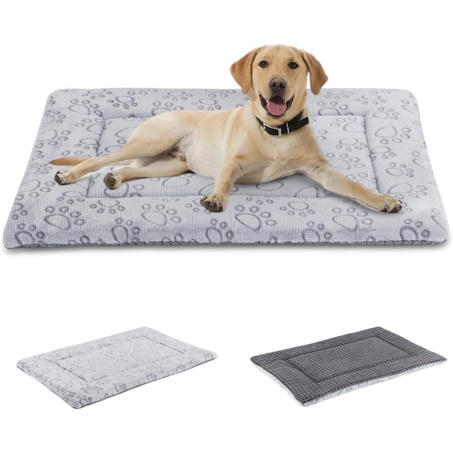 Hundematte Hundebett Waschbar Flauschig Weich Warm XXL Grau 121 * 76cm