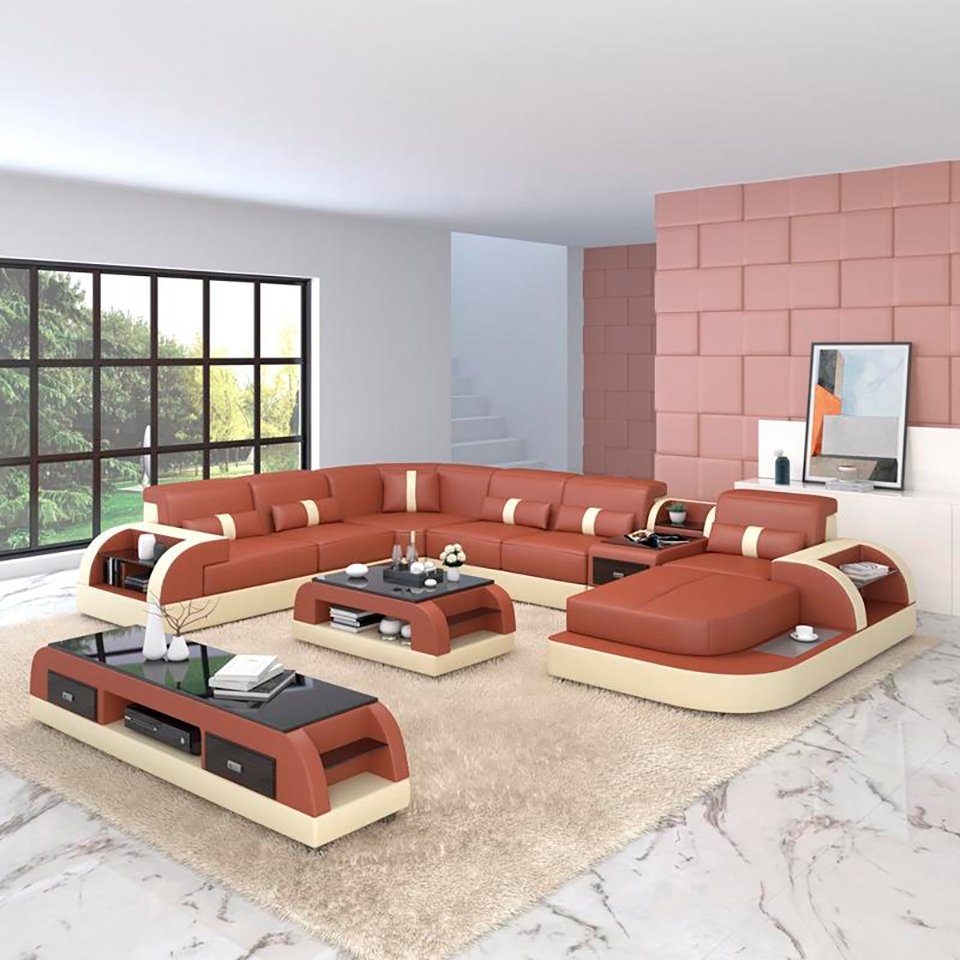 Luxus Couch Wohnlandschaft Ecksofa Europe in Ecksofa beige Designer Brandneu, Made JVmoebel