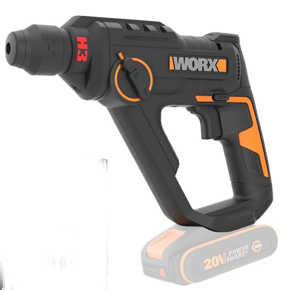 Worx Bohrhammer Worx Akku-Bohrhammer WX391.9 mit Zubehör ohne Akku