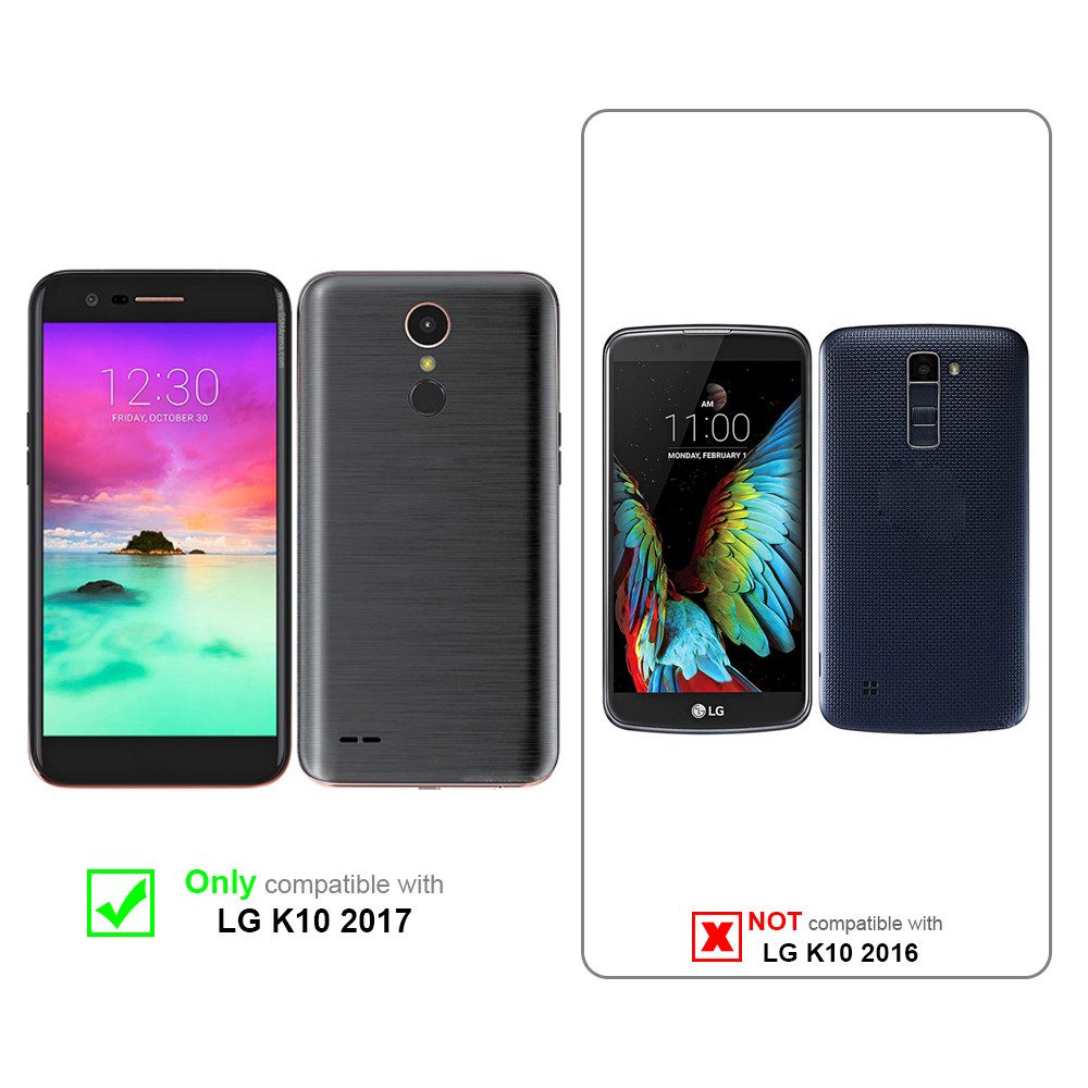 Cadorabo Handyhülle für LG K10 2017 Hülle LG K10 2017, Schutzhülle Hülle mit Standfunktion, Magnetverschluss und Kartenfach