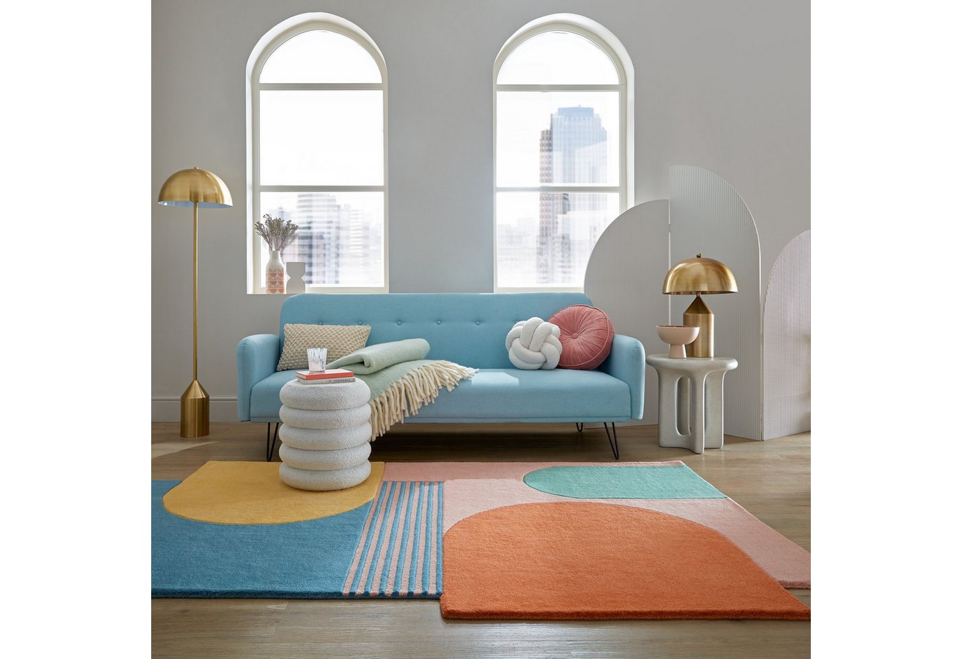 FLAIR RUGS Teppich LOZENGE, rechteckig, Höhe: 10 mm, Kurzflor, Retro Muster
