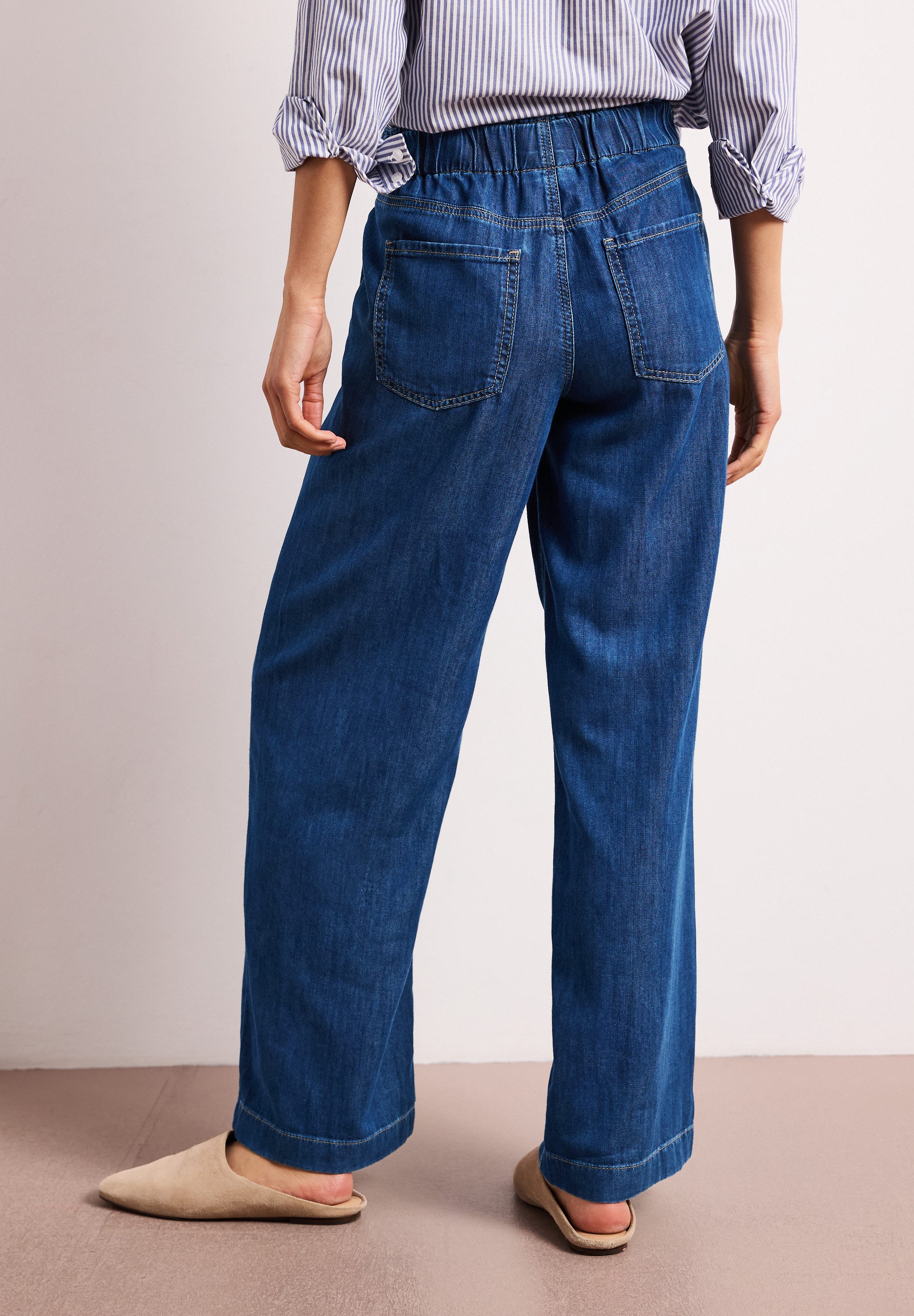 STREET ONE Weite Jeans Style Emee mit Paperbag-Bund