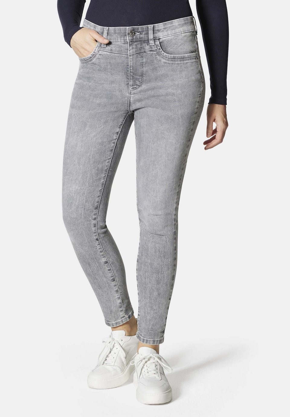 STOOKER WOMEN Skinny-fit-Jeans RIO STRETCH JEANS - FEXXI MOVE STRASS SKINNY FIT - Grey bleached