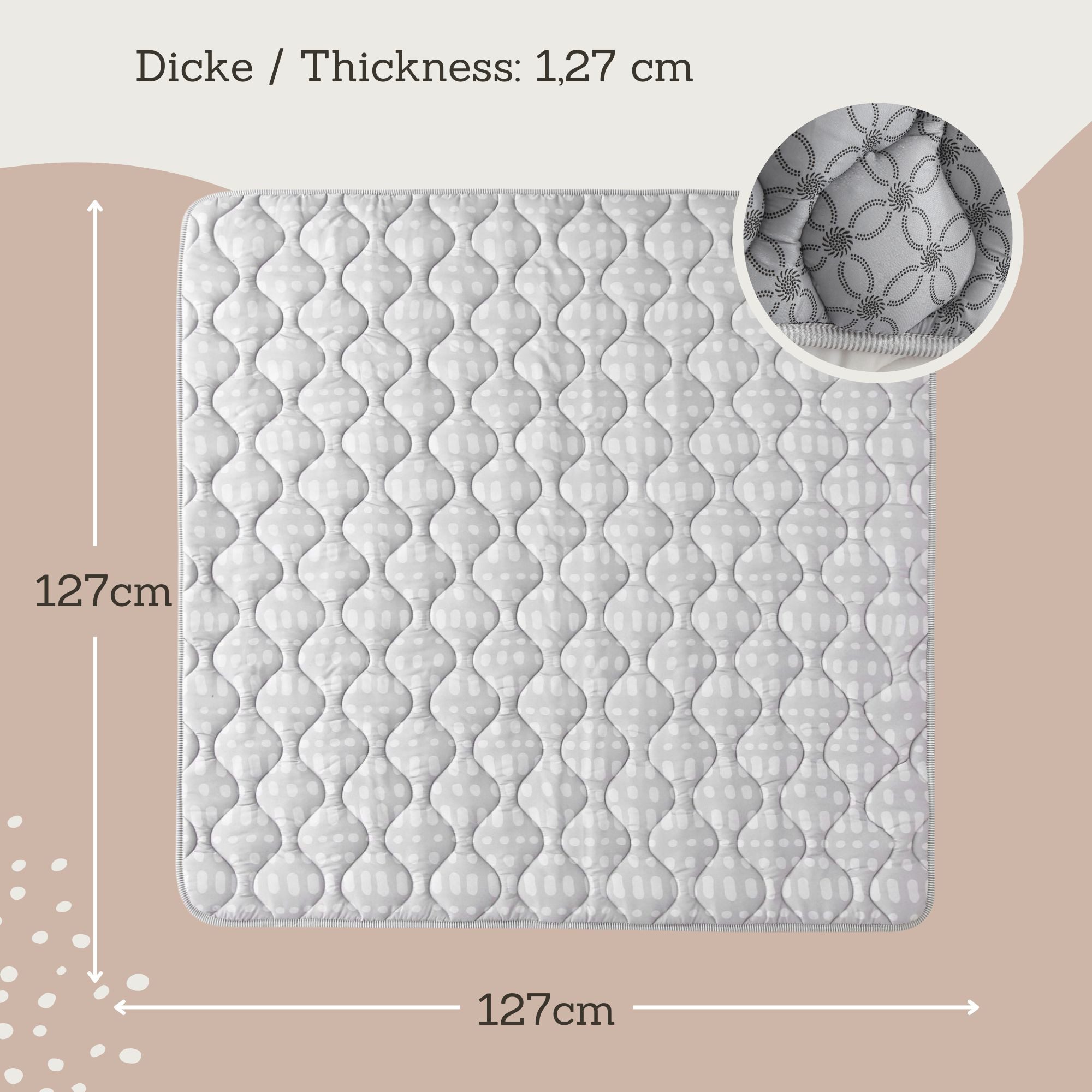 Krabbeldecke für Baby 1,27m, Krabbelmatte, Spielmatte günstig online kaufen