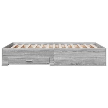 vidaXL Bett Bettgestell mit Schubladen Grau Sonoma 120x200 cm Holzwerkstoff