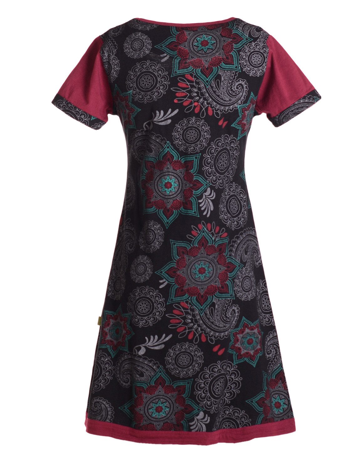 Vishes Sommerkleid Mini Kleid kurzarm Baumwolle Sommerkleid Mandalas Alternative Bekleidung, Ethno, Hippie, Retro Style
