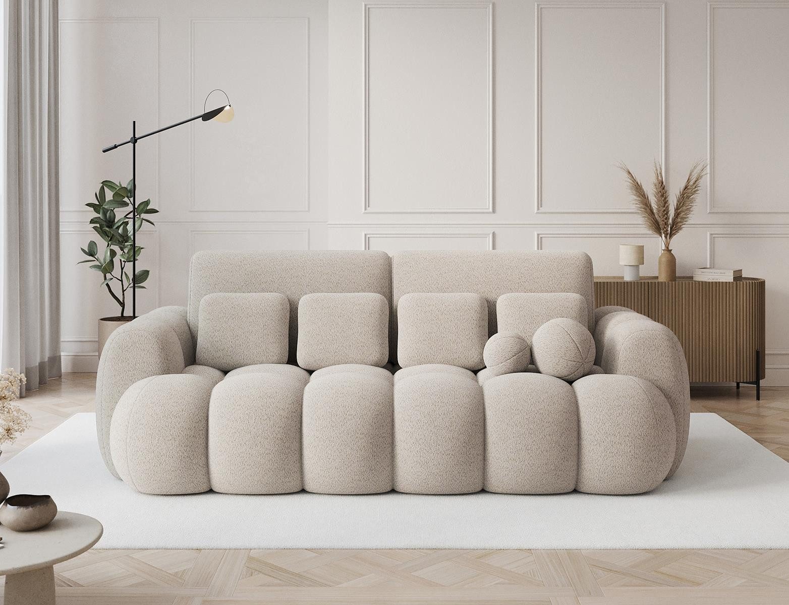 Compleo Schlafsofa bubble, Designer Sofa, beige, Bezug Boucle
