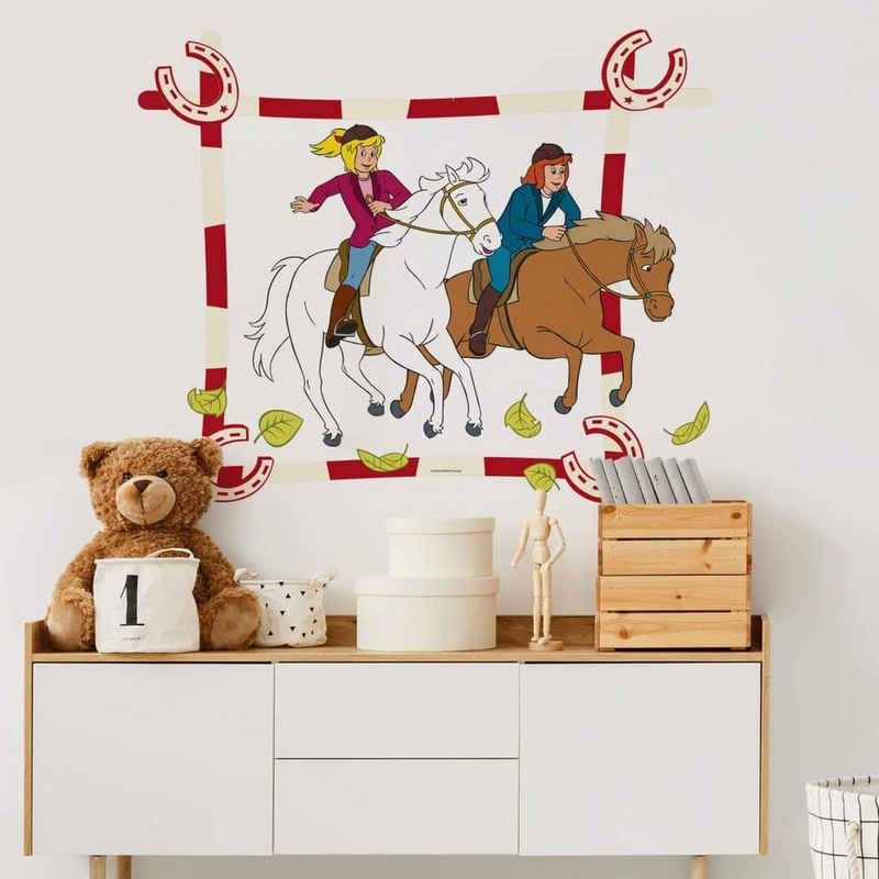 K&L Wall Art Wandtattoo Bibi & Tina Wandsticker Kunstreiten Wanddeko Pferd Reiten Wandtattoo, selbstklebend, entfernbar