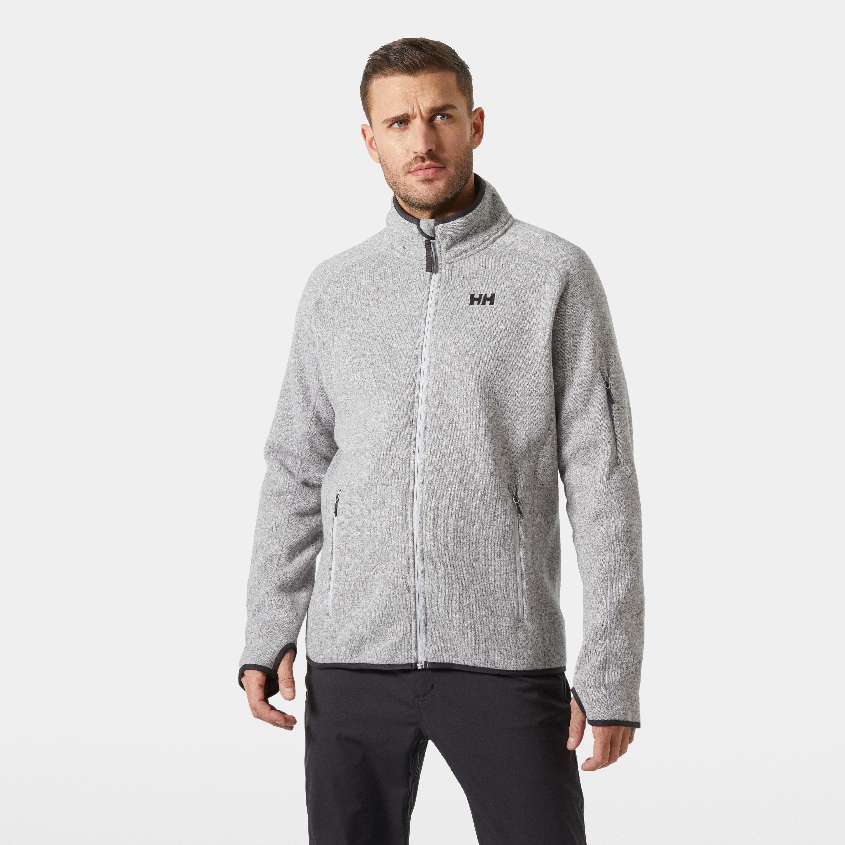 Helly Hansen Strickfleecejacke VARDE FLEECE JACKET 2.0 für Outdoor- und Streetwear, mit Daumenlöchern, Reißverschlusstaschen