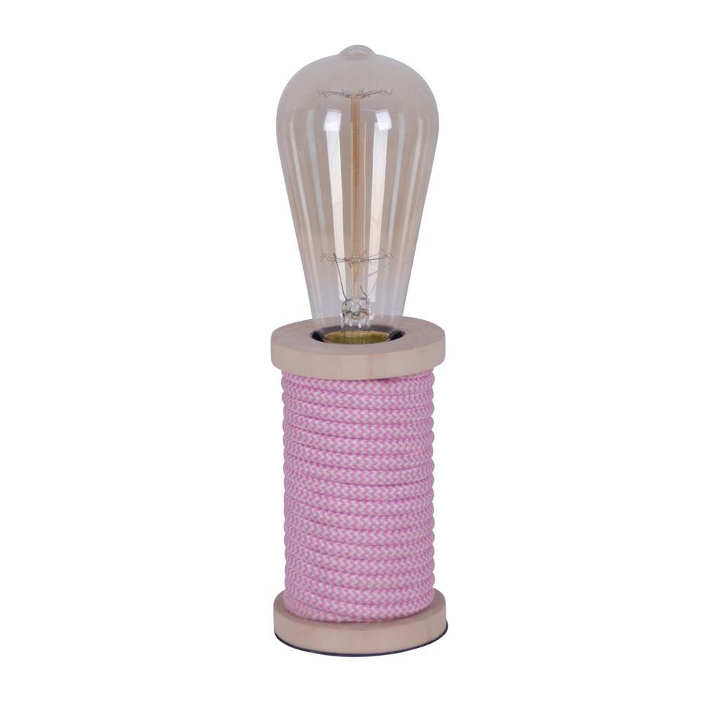 näve Tischleuchte, Leuchtmittel nicht inklusive, Tischlampe Tischleuchte Wohnzimmerlampe Retro Beistelllampe E27 pink H