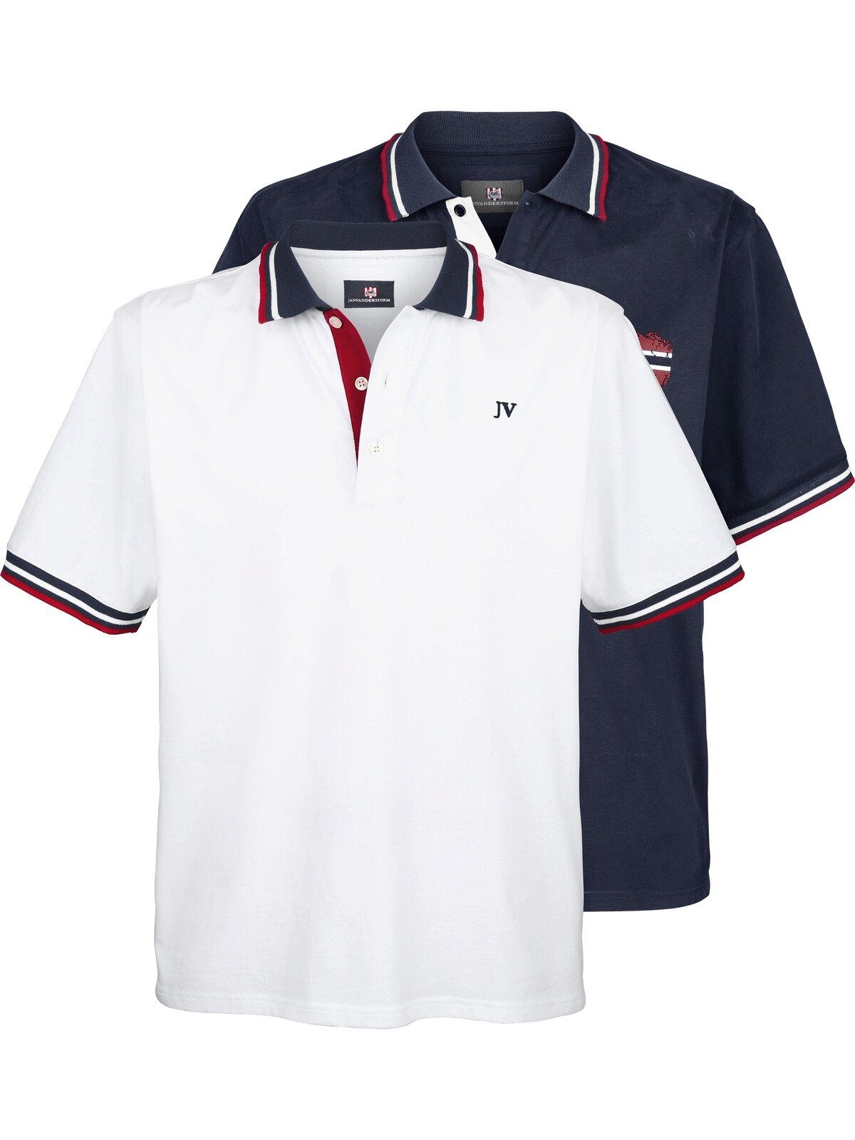 Designs JOHAN Vanderstorm zwei in Jan Poloshirt weiß (2er-Pack)