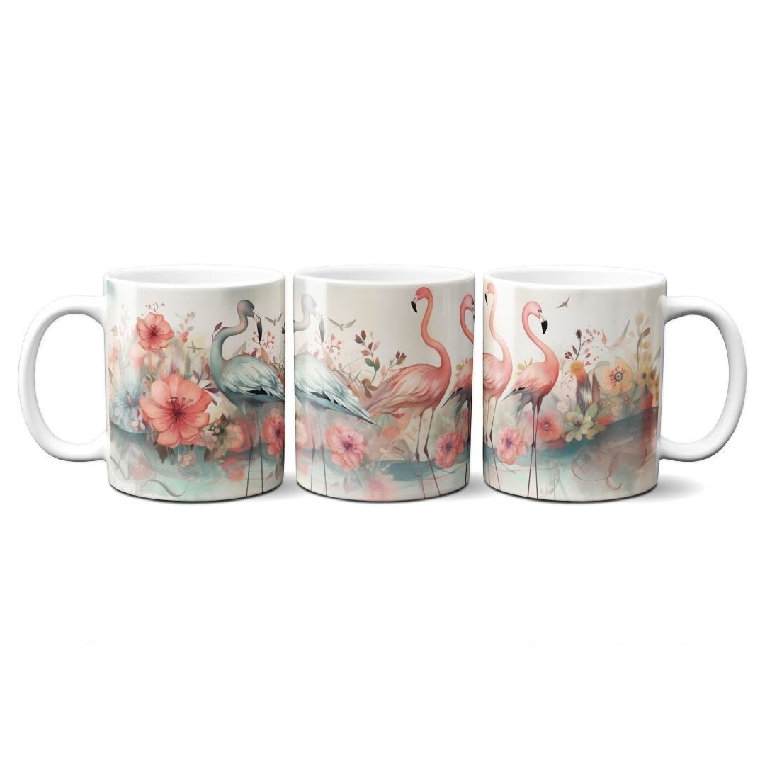 - Tasse Tasse Geschenk, 330 ml Tiermotiv Hustling Flamingos- mit Hustling Sharks® Sharks