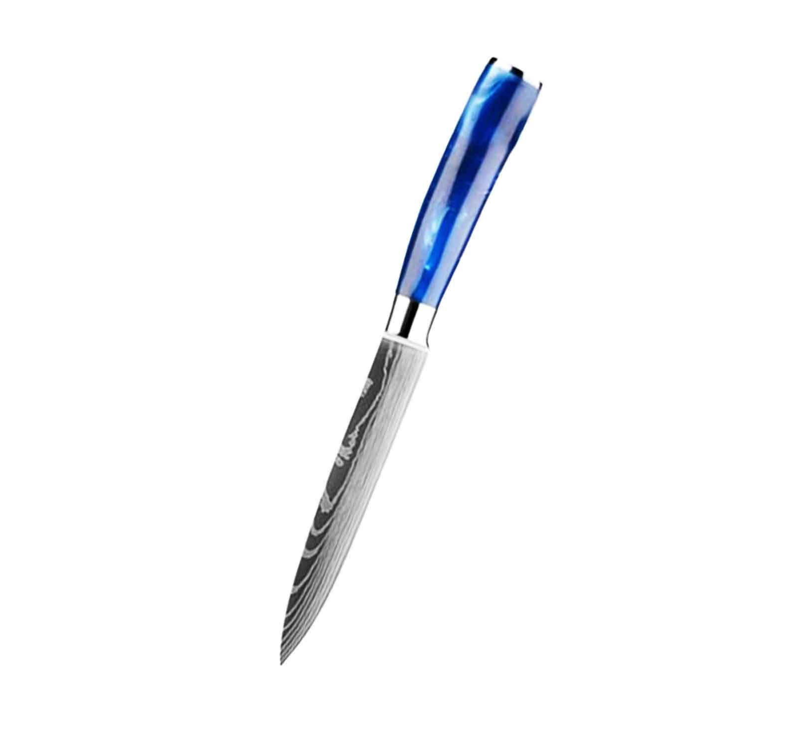 Muxel Kochmesser Profi Messer Set Scharfe Kochmesser Edelstahl im Damast Stil Farbiger, besonders scharf – Bild 2 von 2