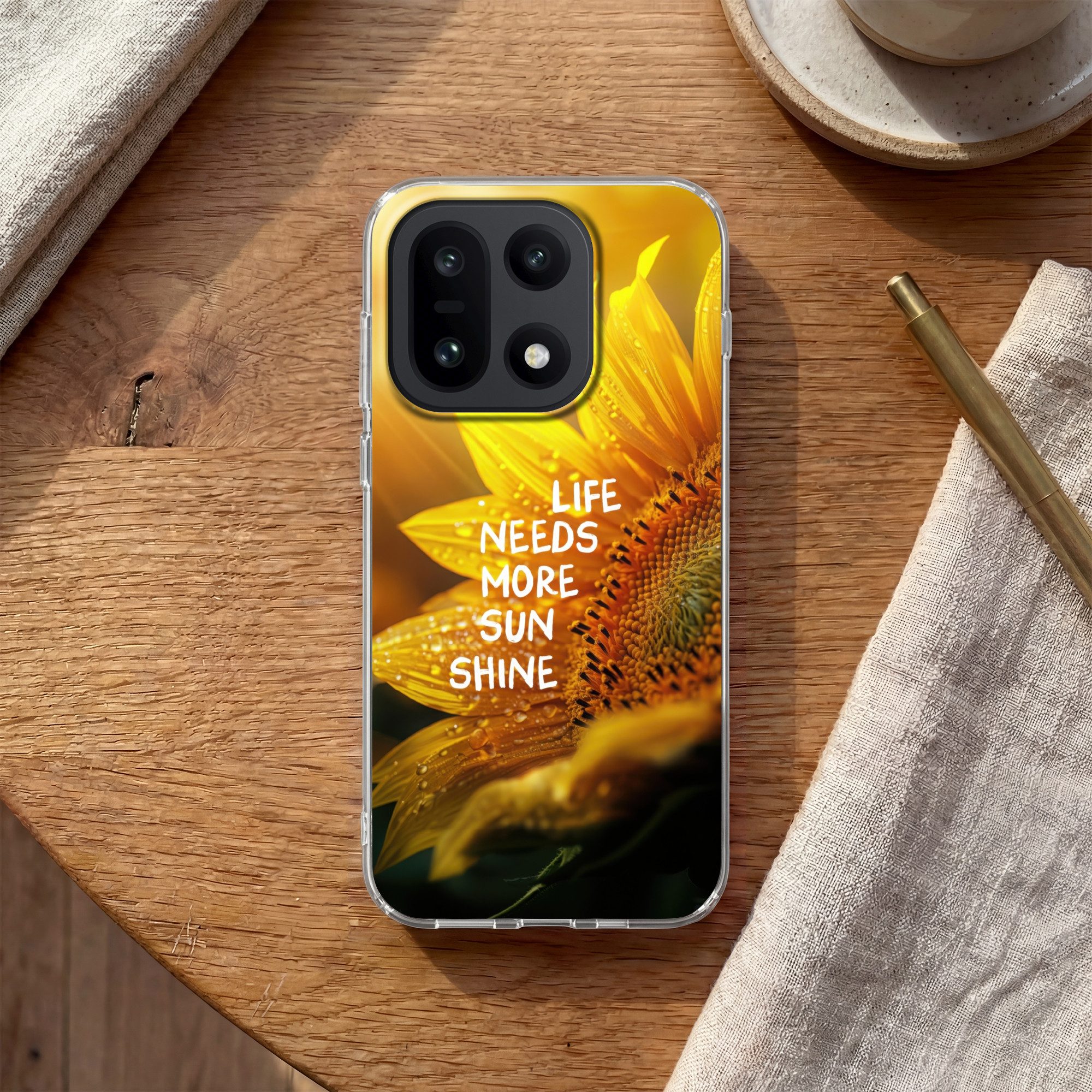 MuchoWow Handyhülle für OnePlus 15 Sonnenblume - Nahaufnahme - Gelb - Zitat, Phone Case, Silikon, Schutzhülle Dünn