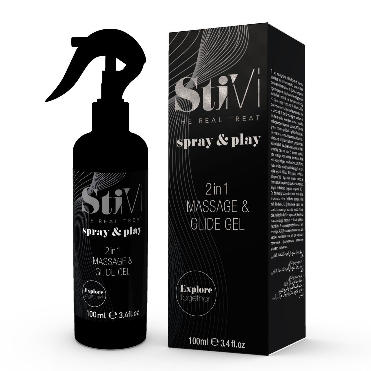 Gleitgel 100 ml - HOT StiVi - spray & play 2in1 Massage & Glide Gel 100ml