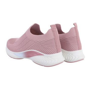 Ital-Design Damen Low-Top Freizeit Sneaker Flach Sneakers Low in Rosa