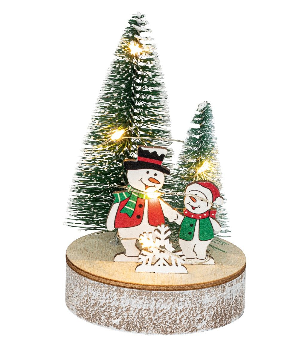 Weihnachtsfigur Tischdekoration - Schneemann mit Kind