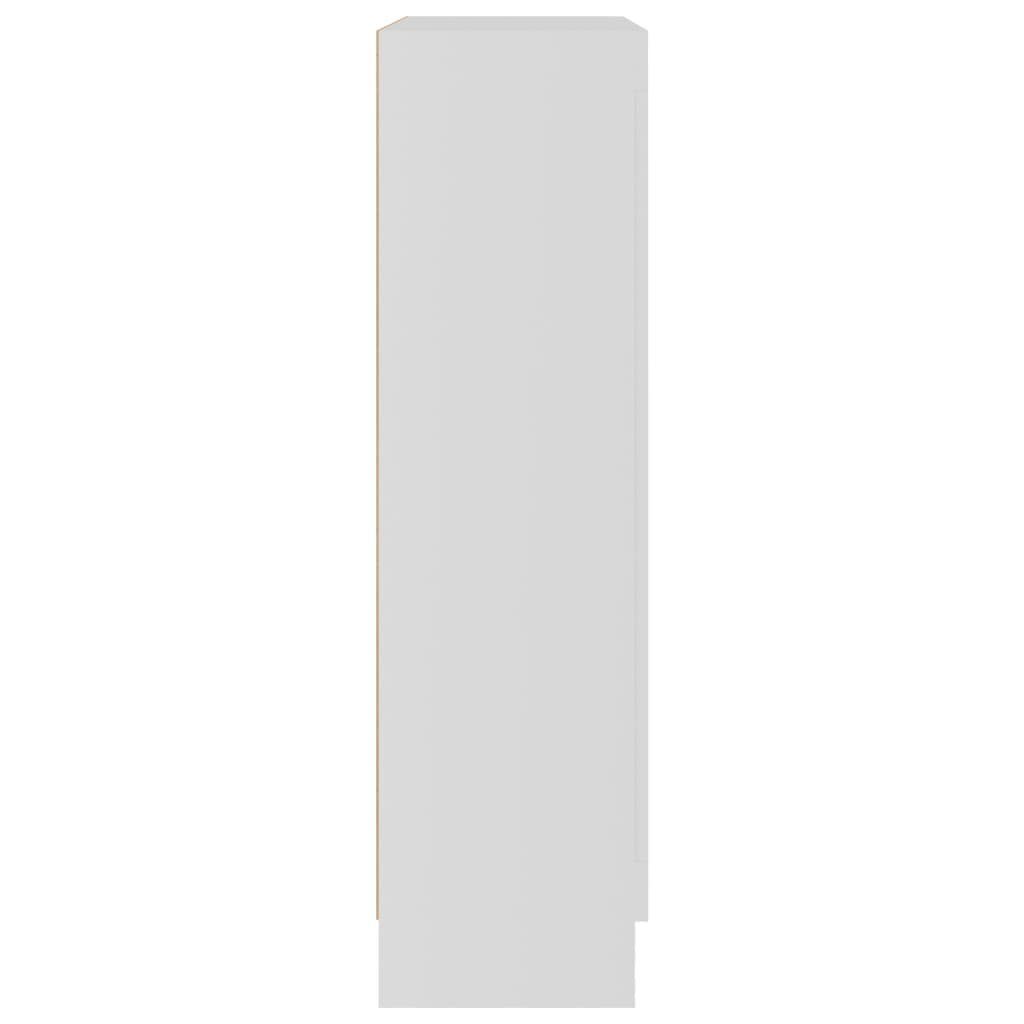 furnicato Bücherregal Holzwerkstoff Vitrinenschrank Weiß 82,5x30,5x115 cm