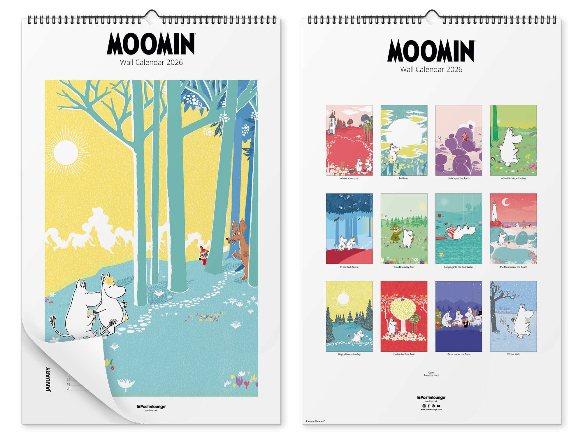 Posterlounge Poster Moomin, Moomin Kalender 2026, Jungenzimmer Illustration günstig online kaufen