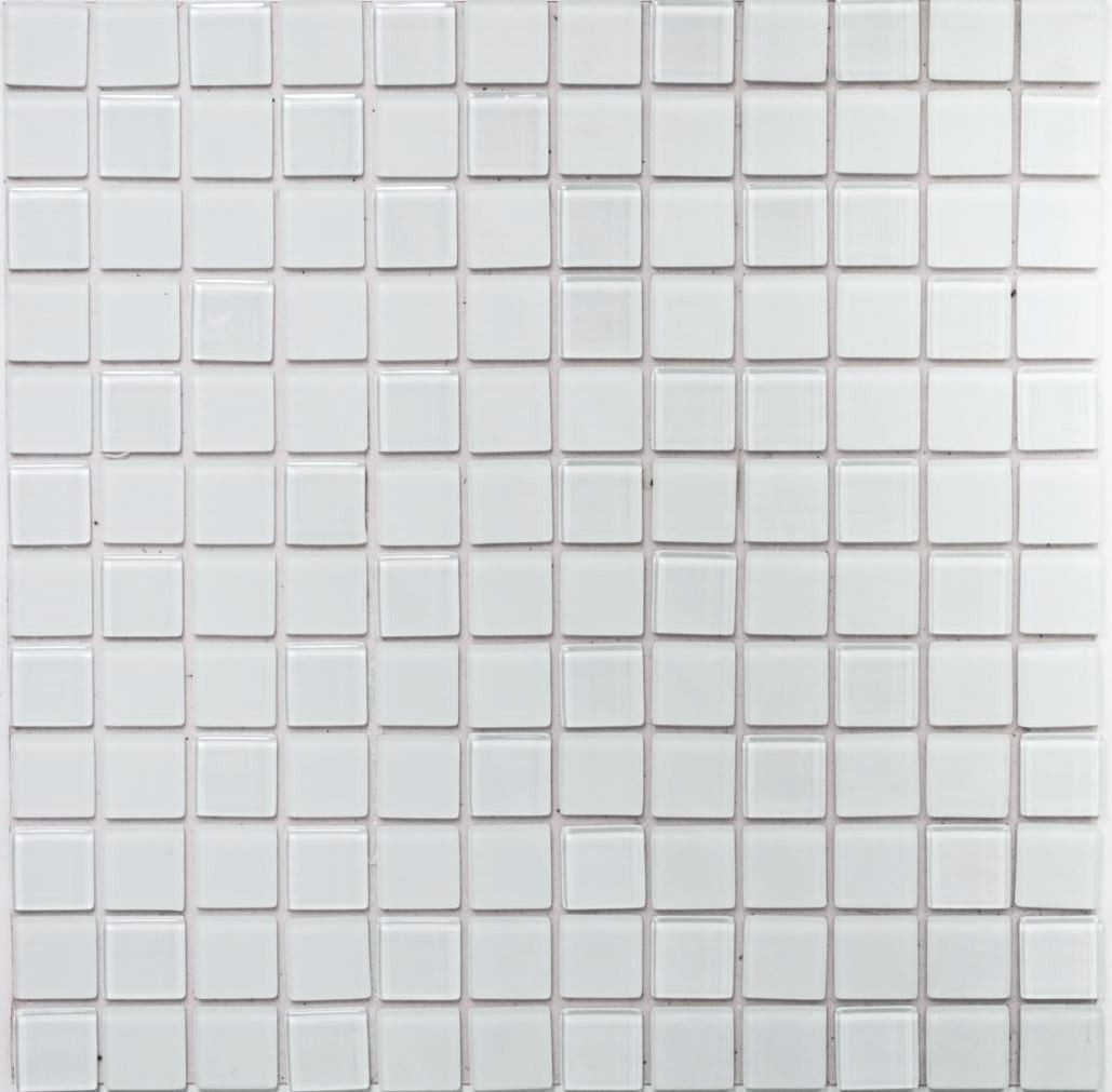 Mosani Mosaikfliesen selbst­kle­bende Wandfliesen weiss Glasmosaik Fliesen, Spritzwasserbereich geeignet, Küchenrückwand Spritzschutz