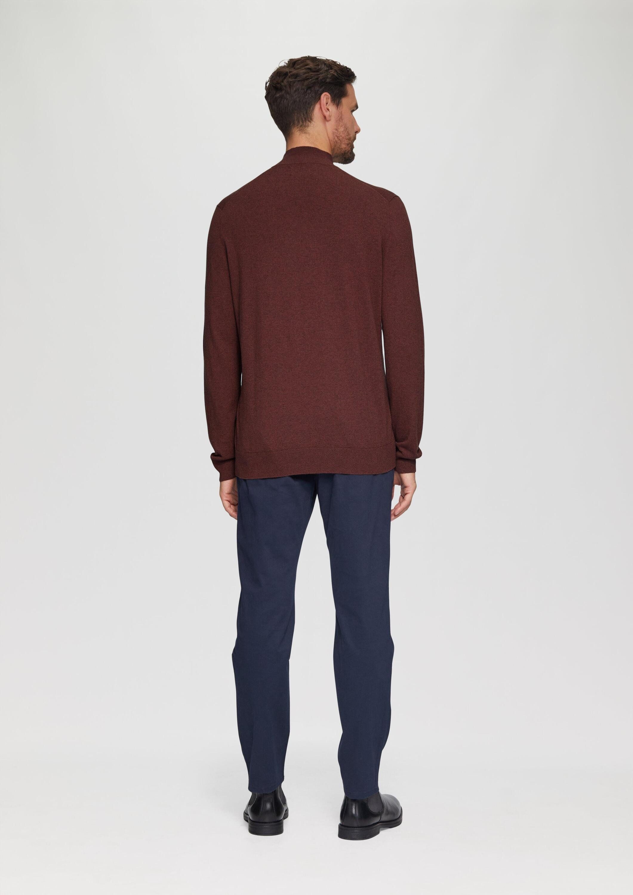 s.Oliver Longpullover Strickpullover Softer Turtleneckpullover aus Baumwoll-Merino-Mix