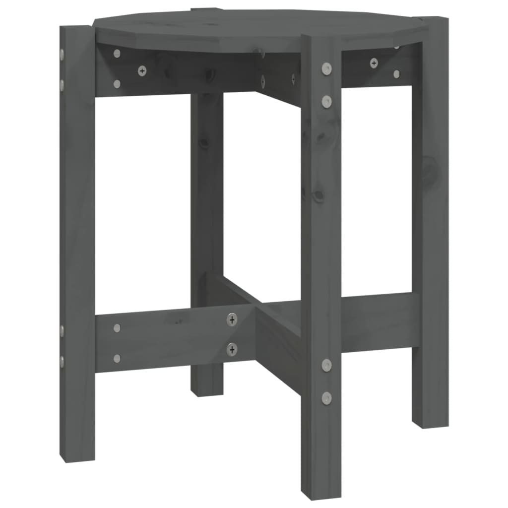 vidaXL Couchtisch Couchtisch Grau Ø 42,5x45 cm Massivholz Kiefer (1-St)