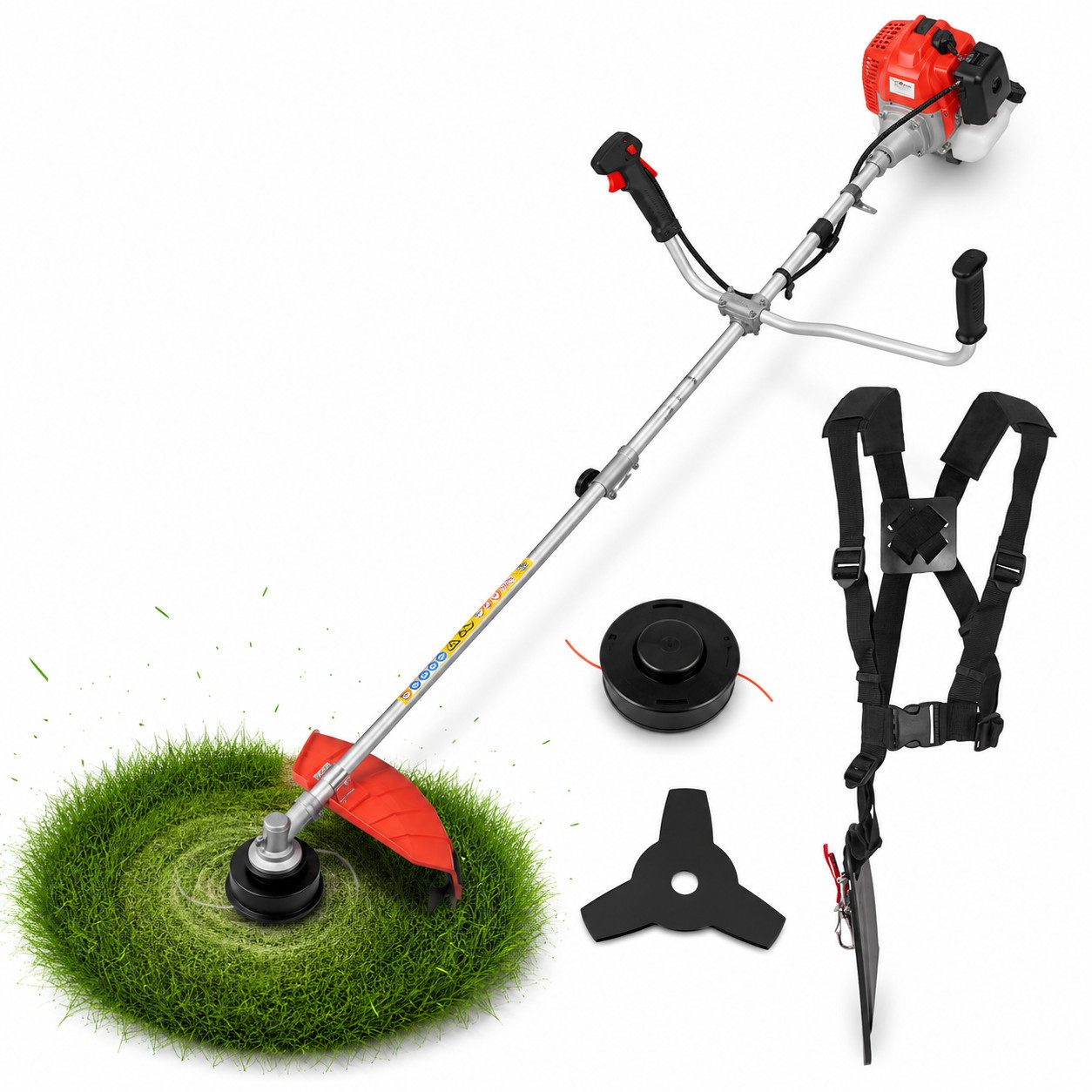 Hecht Benzin-Freischneider Motorsense 142 BTS inklusive Tragegurt, 25,4 cm Arbeitsbreite Messer, 40 cm Arbeitsbreite Faden, 2 PS