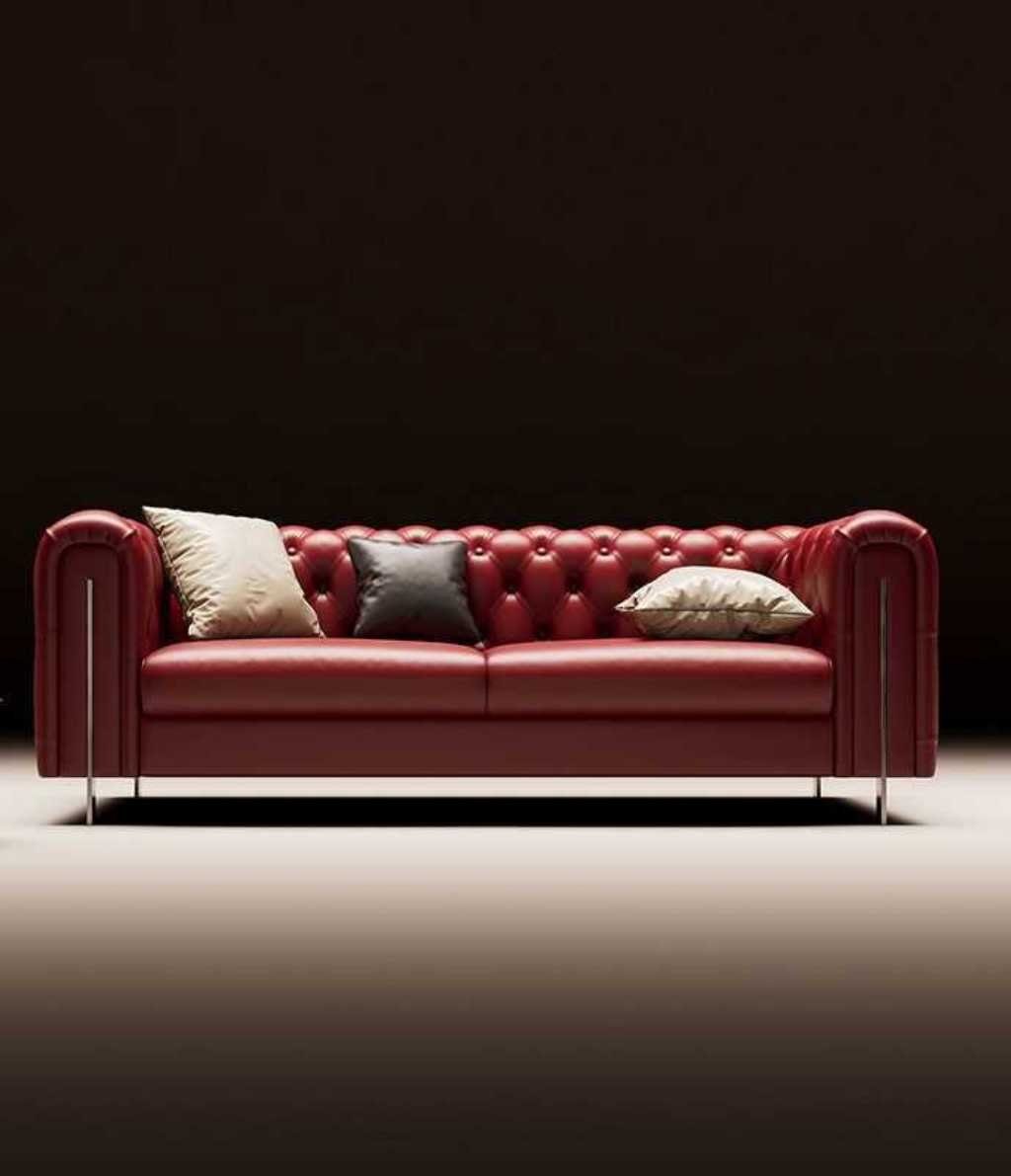 JVmoebel Wohnzimmer-Set Set 2 tlg Wohnzimmer Sofagarnitur Dreisitzer Sofa Modern Sessel, (2-St., 1x 3-Sitzer + 1x Sessel ohne Couchtisch), Made in Europa Rot | Wohnwände