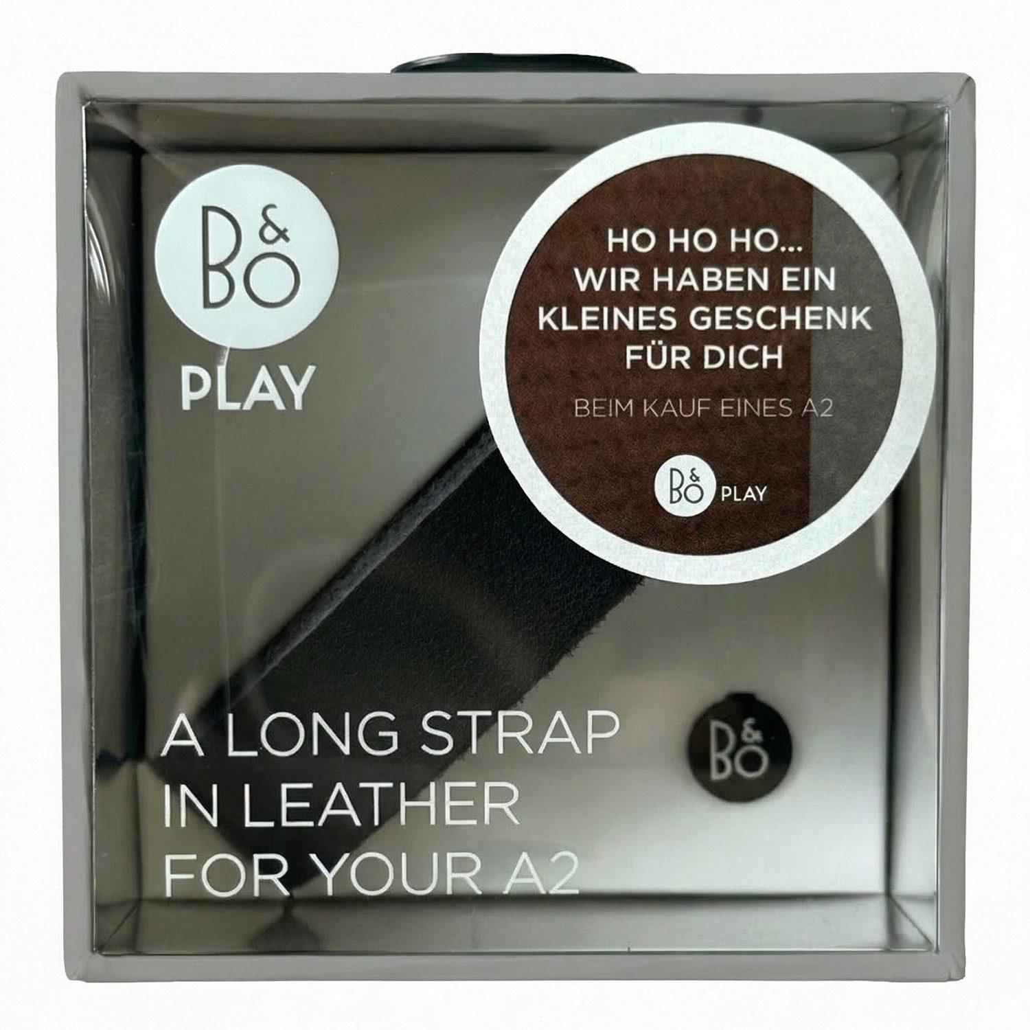 B&O-Play Lautsprecher-Hülle A2 Long Strap Black Leder-Riemen Griff Lang, by BANG & Olufsen Beoplay