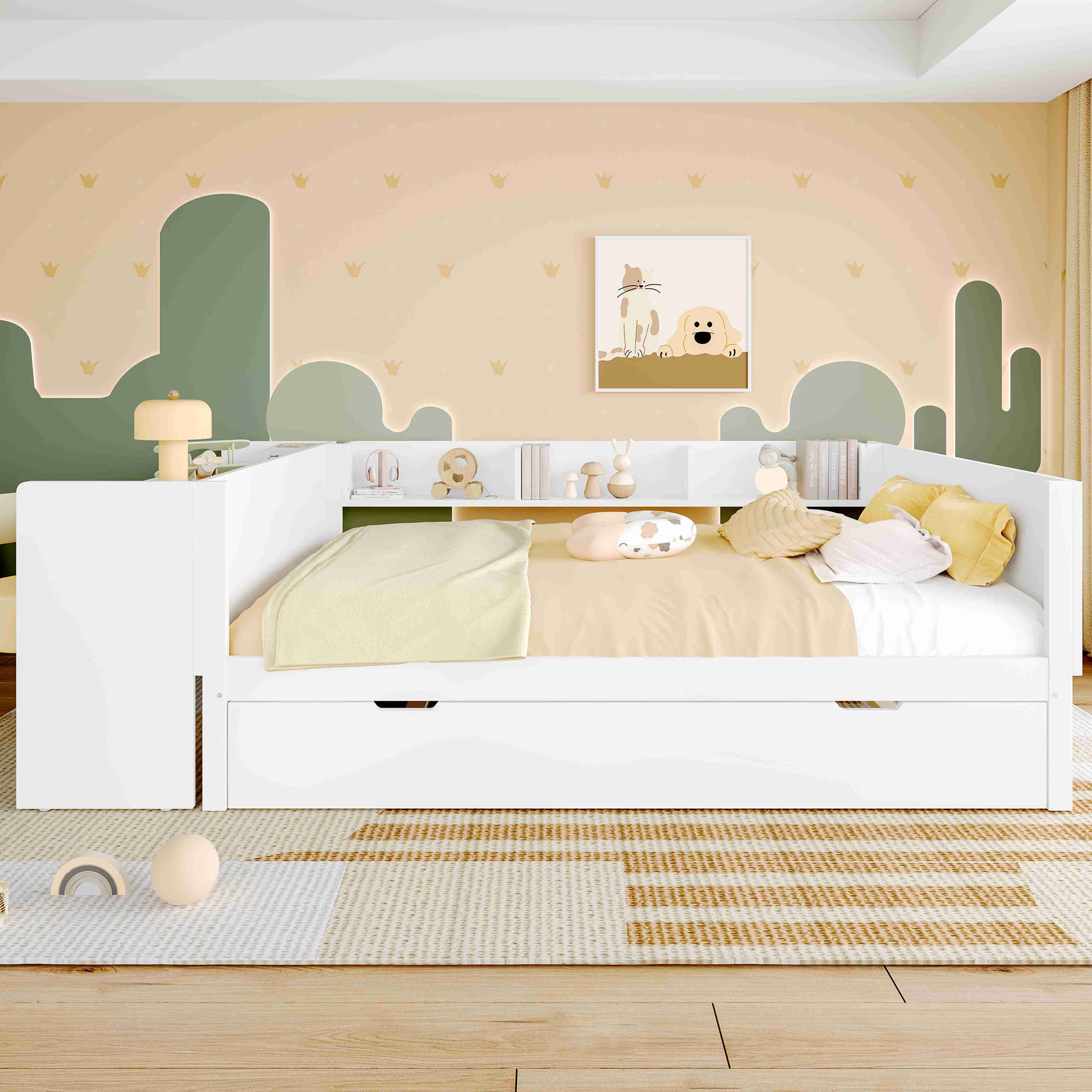 BlingBin Holzbett Kinderbett Multifunktionales Bett (1-tlg., mit Schreibtis günstig online kaufen