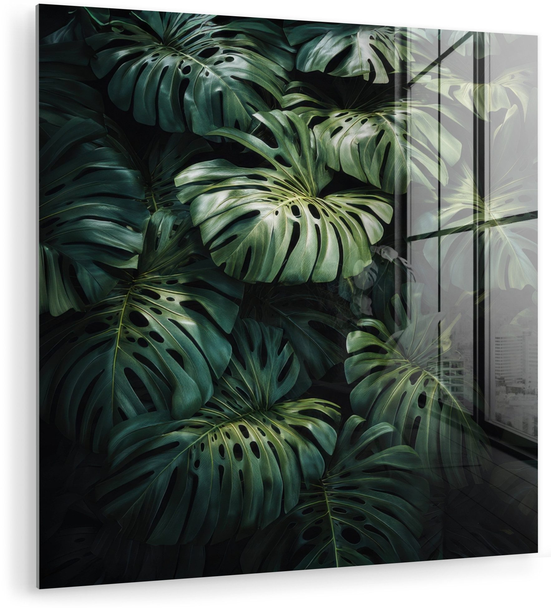 MuchoWow Acrylglasbild Pflanze - Monstera - Licht, Inkl. Aufhängung, Bilder günstig online kaufen