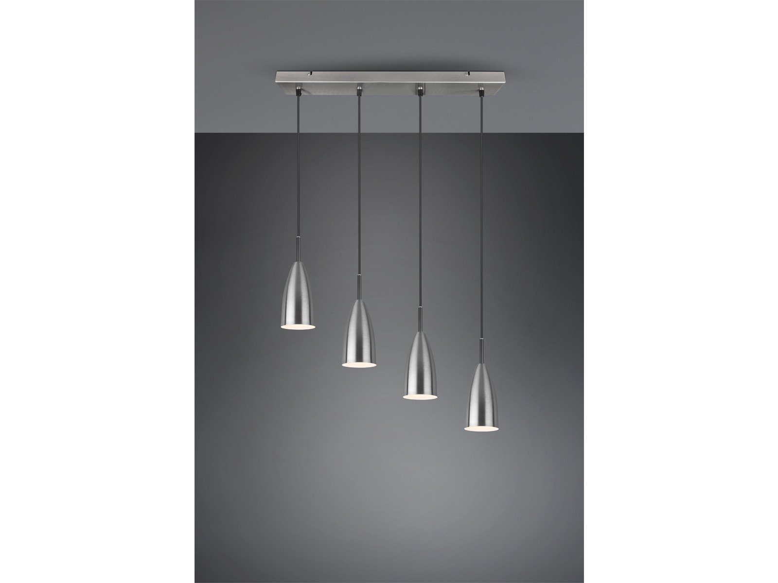 Dimmfunktion, über-n mehrflammig für Silber Pendelleuchte, Esstisch wechselbar, B: Silber Warmweiß, hängend meineWunschleuchte 58cm LED matt Designklassiker LED