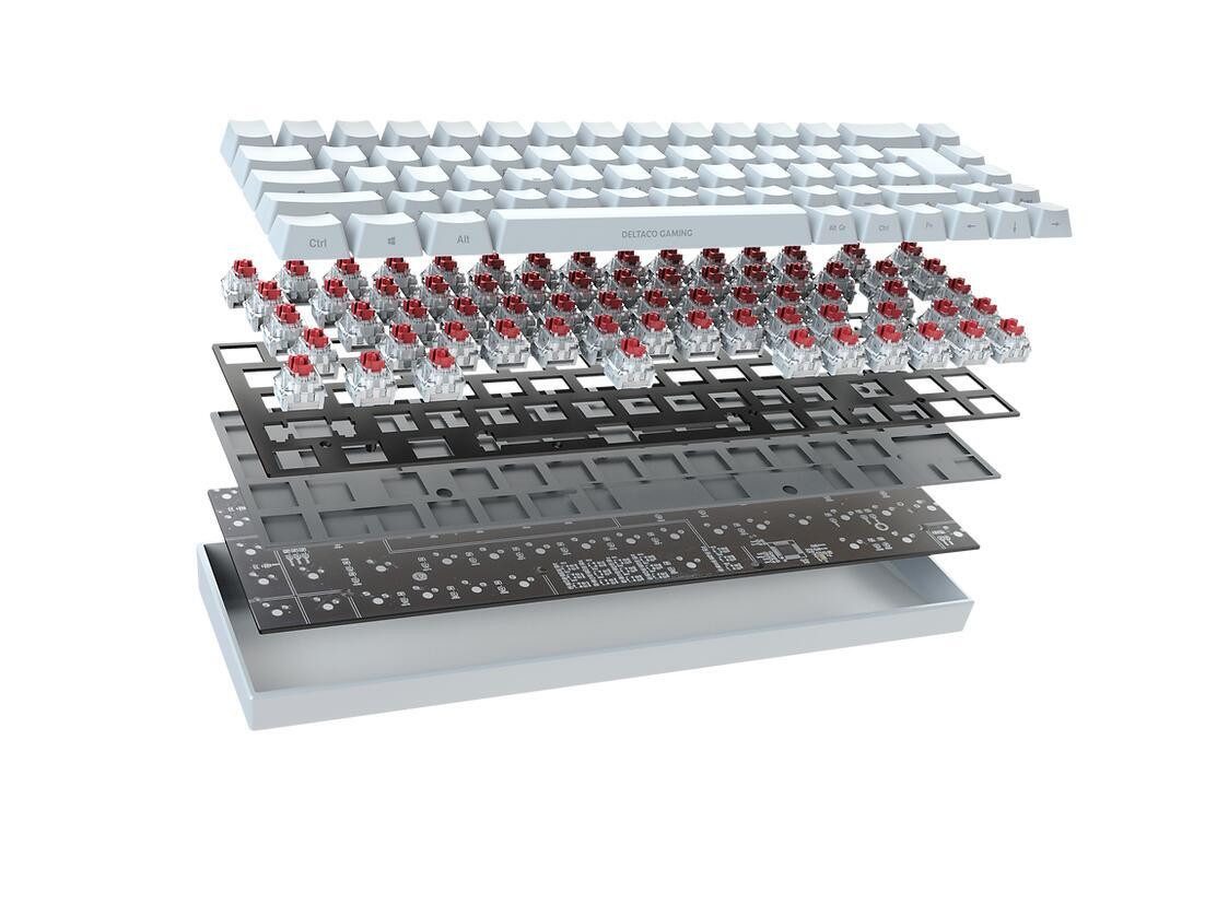 DELTACO Deltaco DK440R Gaming Tastatur kabellos, Schwarz Gaming-Tastatur