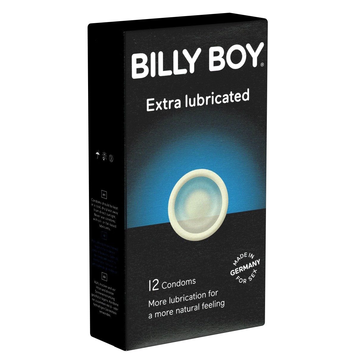 Billy Boy Презервативы Extra feucht (Extra Lubricated) - mit extra viel Gel Packung mit, 12 St., transparente Презервативы aus Latex, besonders gleitfähige Презервативы