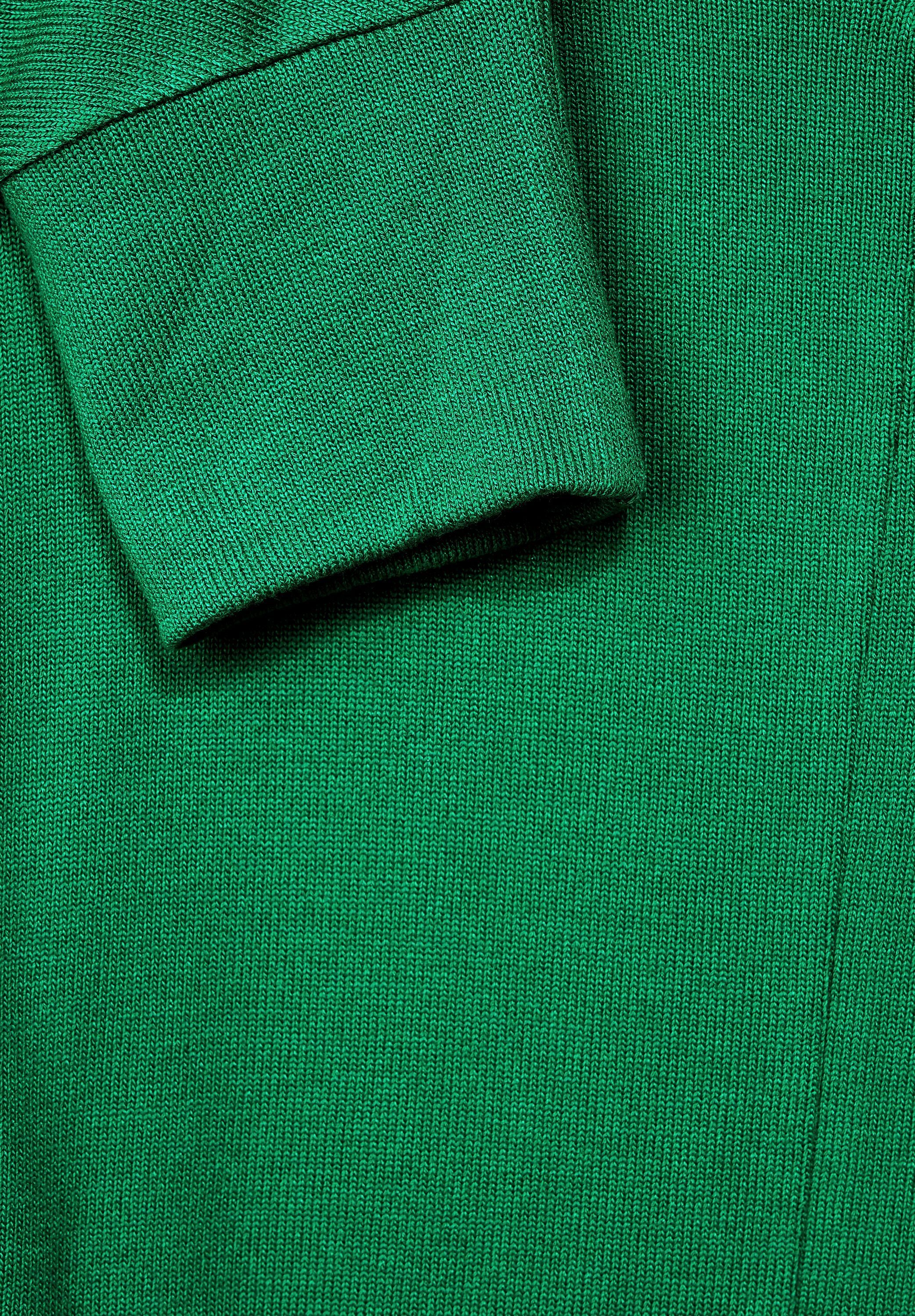 STREET ONE Langarmshirt Materialmix green softem aus brisk