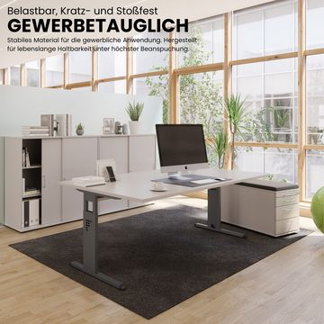 bümö Schreibtisch Serie-O - Arbeitshöhe: höhenverstellbar, Rechteck: 180 x 80 cm - Dekor: Eiche - Gestell: Weiß