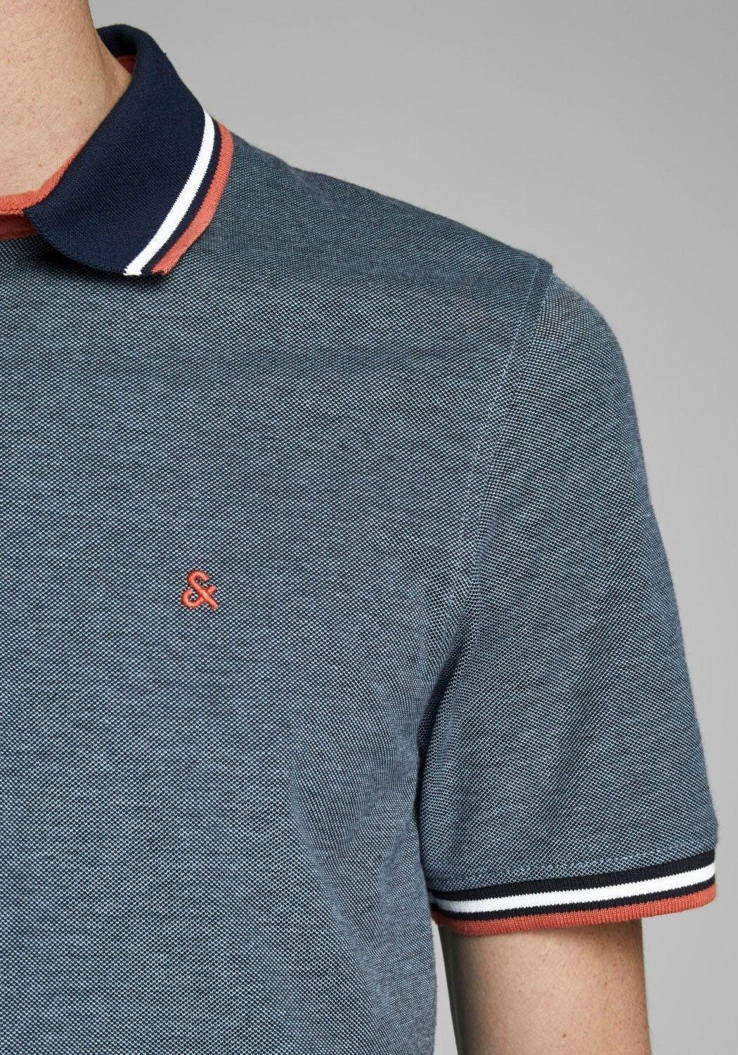 Jack & Jones Poloshirt JJEPAULOS Poloshirt mit klassischem Kragen und figurbetonter Form Logostickerei, modisch, schmal, Baumwolle, Polokragen – Bild 3 von 5