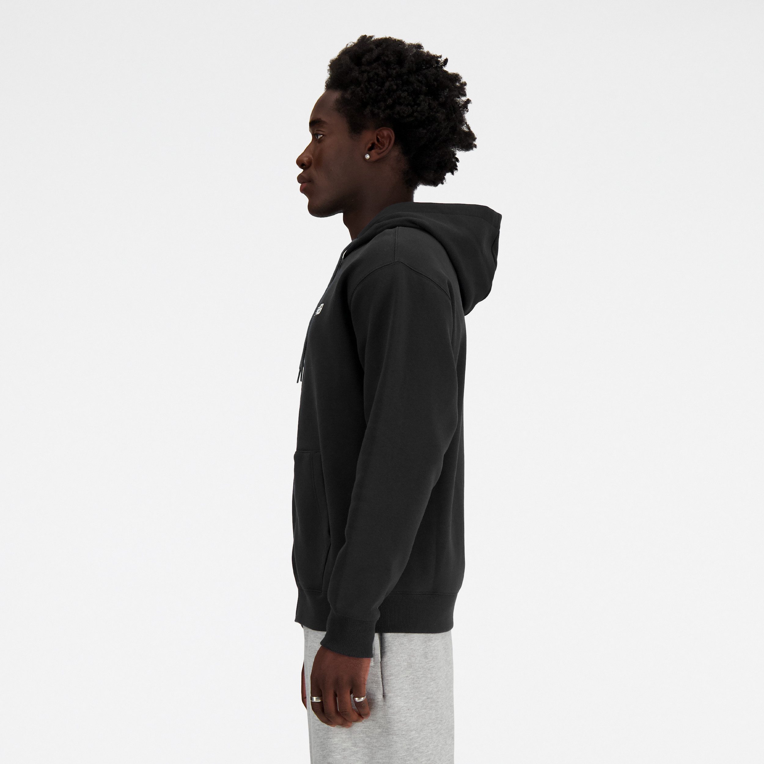 New Balance Sweatjacke Sport Essentials Logo French Terry Full Zip mit Kapuze, mit Eingrifftaschen, aus Baumwolle und Polyester