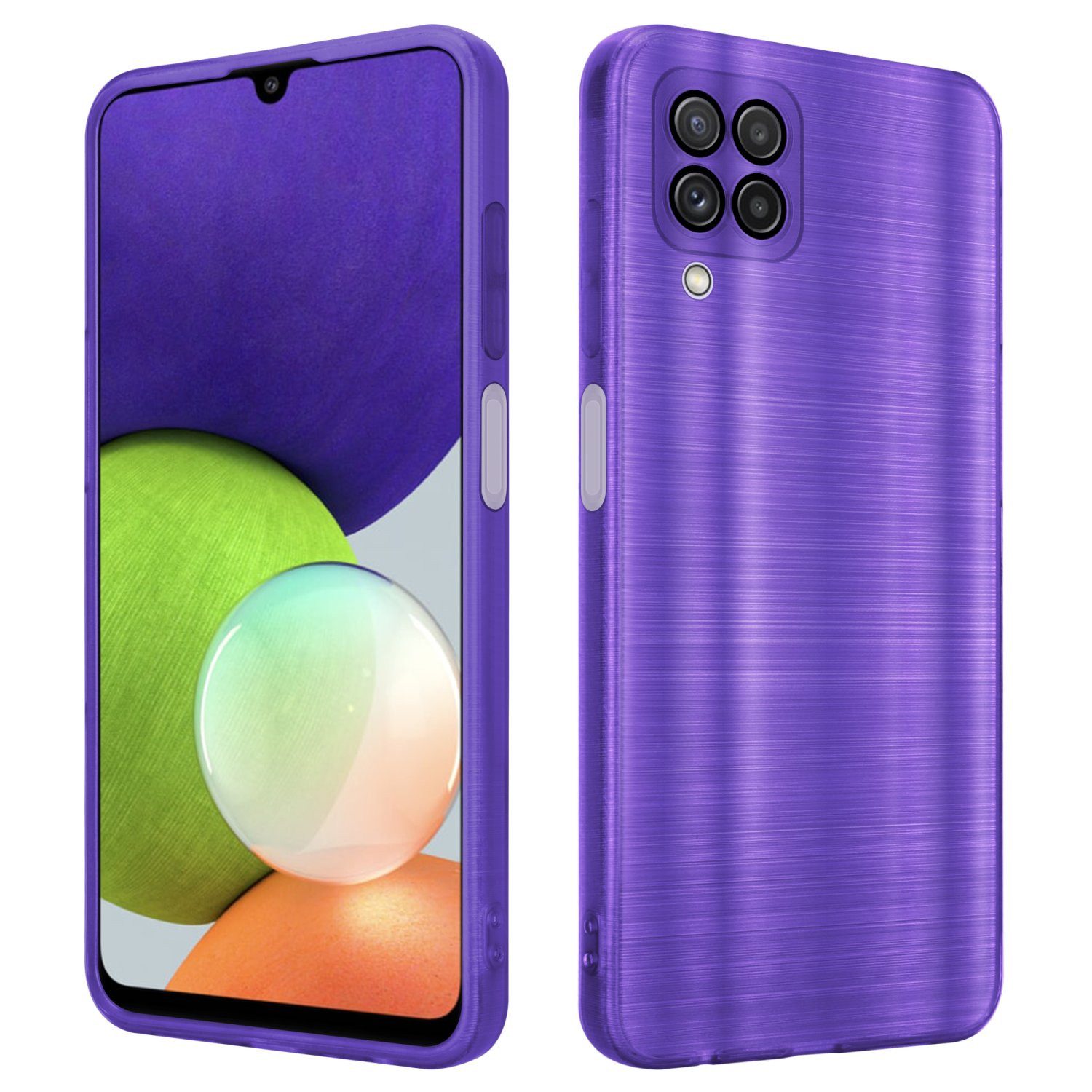 Cadorabo Handyhülle für Samsung Galaxy A22 4G Hülle Samsung Galaxy A22 4G, Schutzhülle - TPU Silikon Hülle - im Brushed Design