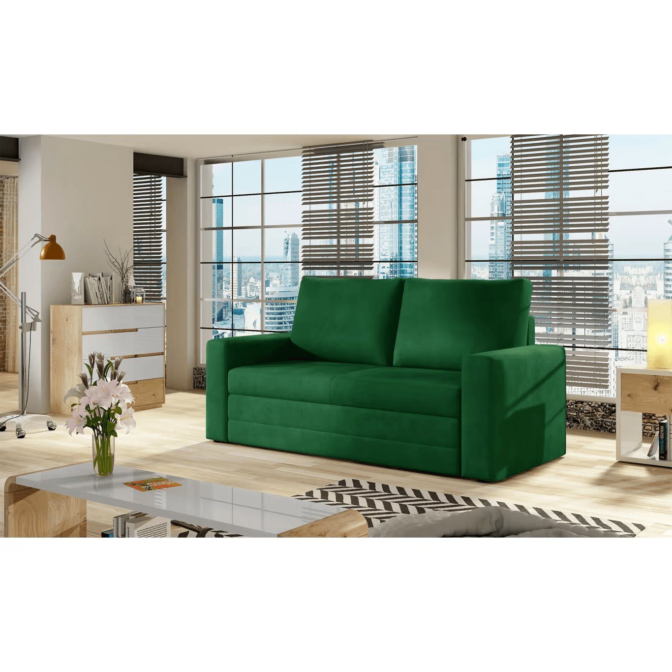 Sofagarnitur und MOEBLO IVO, Sofa Wohnzimmer 160x90x90 Bettkasten Wohnlandschaft Couch - mit Polstersofa für Schlaffunktion cm, Schlafsofa Federkern